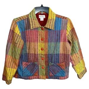 Resort Wear Sweater Women’s Size M Multi Color Button Front Long Sleeve